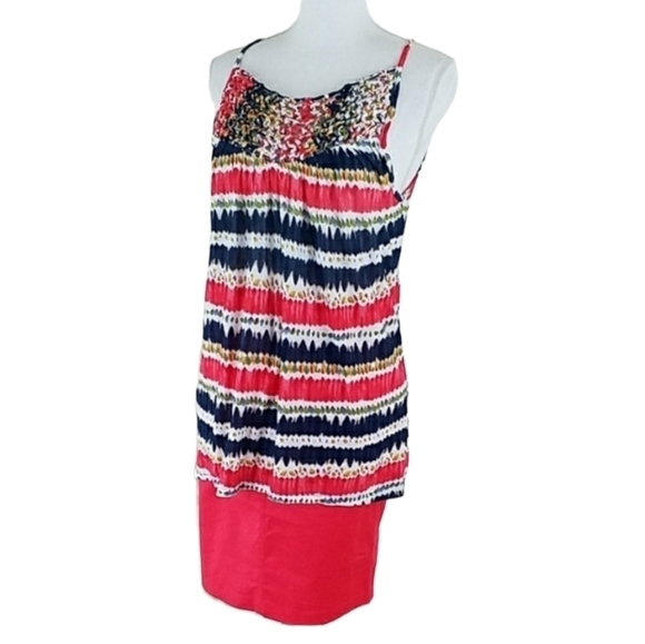 BCBG Paris~Women's Size XXS~Red Combo Shirt NWT. - Picture 2 of 11